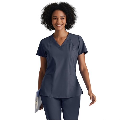 Barco One Racer Top-4 Pocket V-Neck Breathable Scrub Top