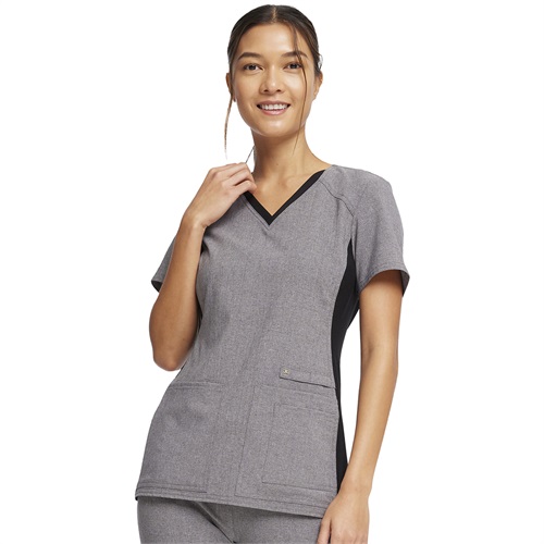 Cherokee iFlex V-Neck Knit Panel Top