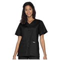 Women's 4-Pocket V-Neck Scrub Top, Black